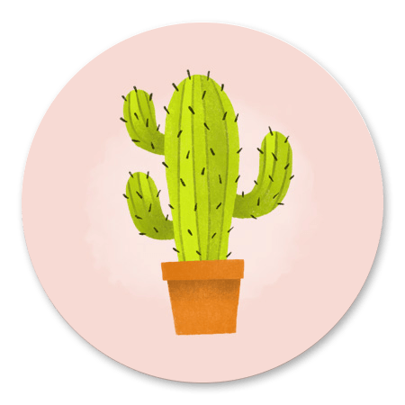 Cactus met roze waterverf